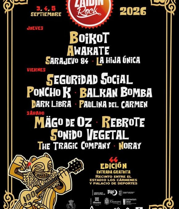 Zaidín Rock 2026 reunirá a Mägo de Oz, Boikot y Seguridad Social del 3 al 5 de septiembre