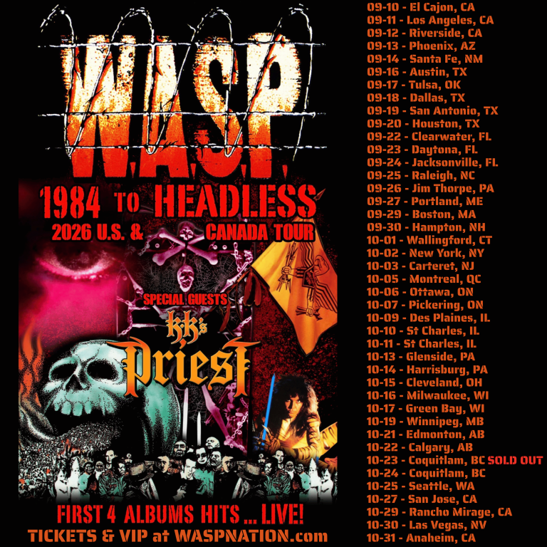 W.A.S.P. y KK’s Priest anuncian una gira conjunta por Estados Unidos y Canadá