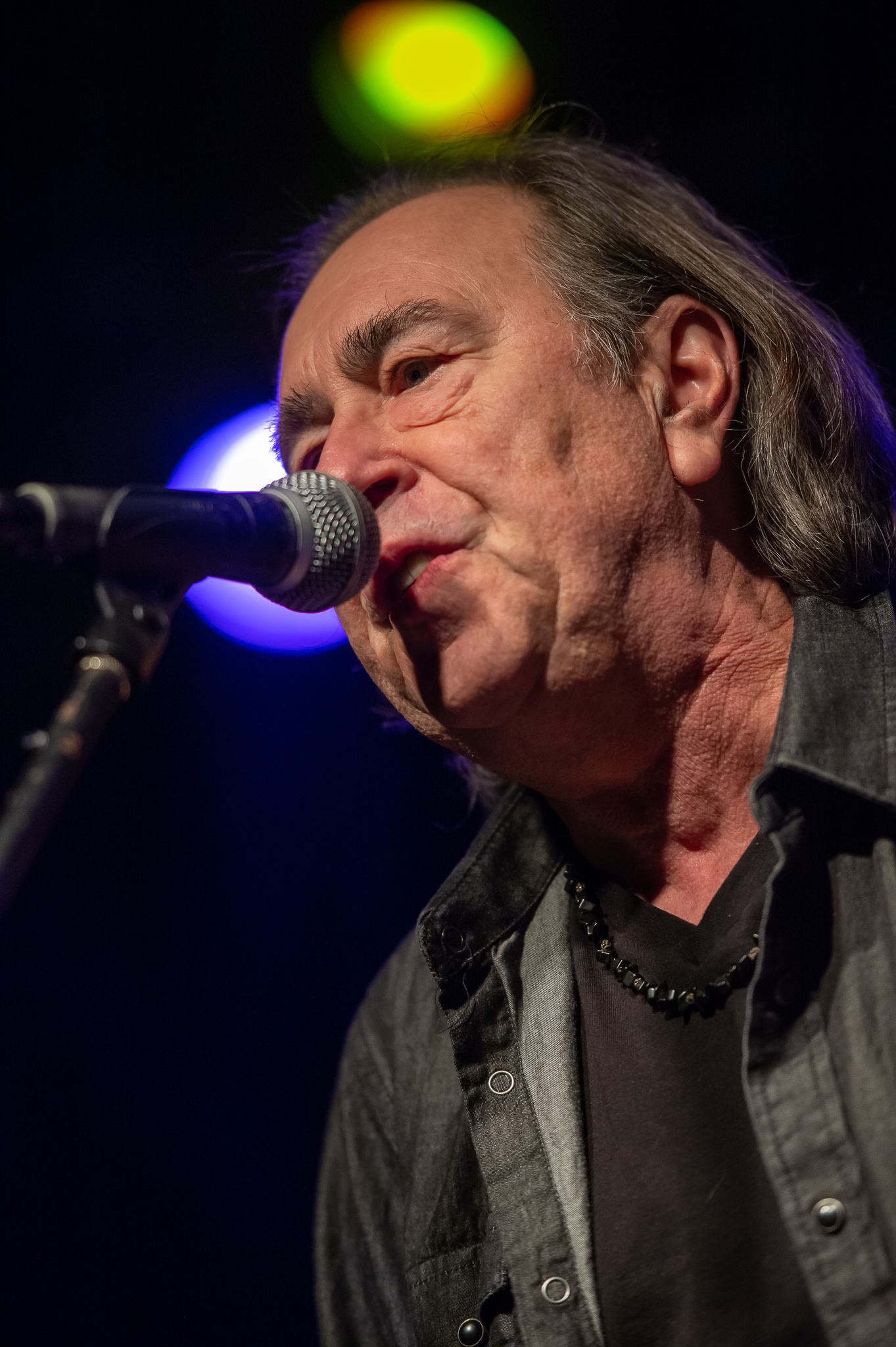 David Surkamp, cantante de Pavlov’s Dog, en directo en 2019. Fotografía de Stefan Brending.
