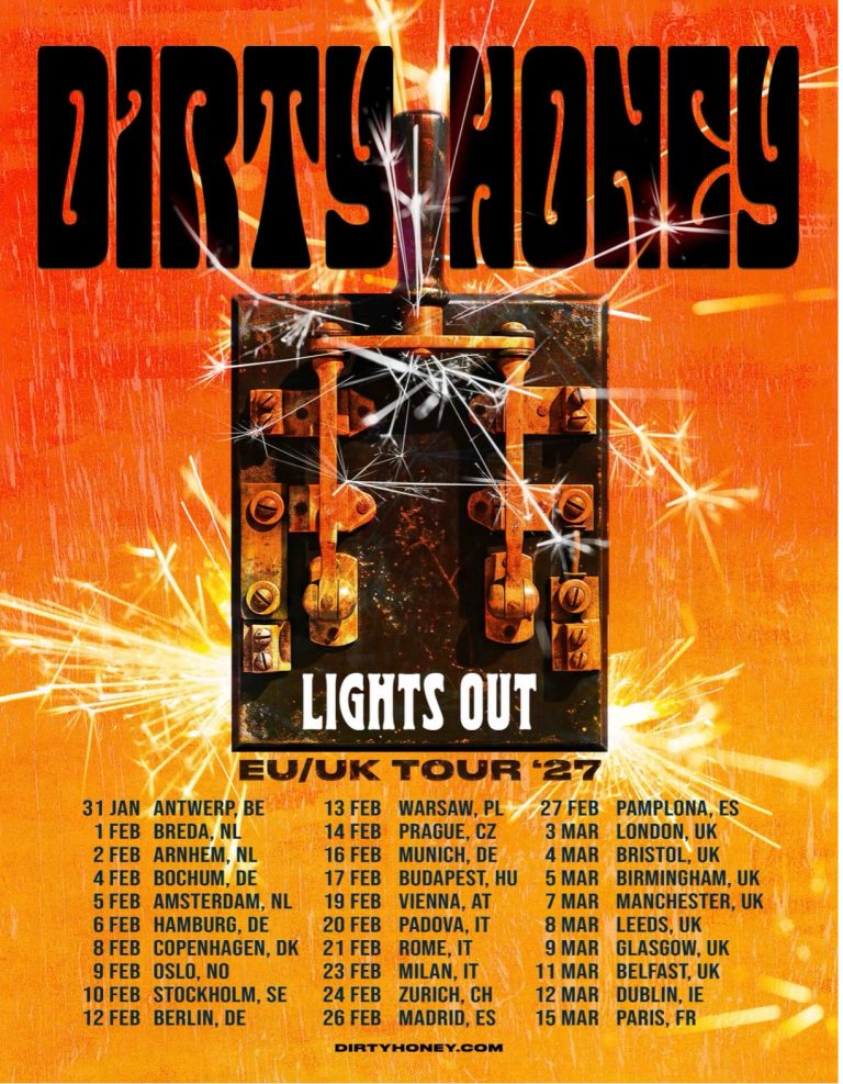 Dirty Honey anuncia una gira europea y británica de 30 fechas para 2027